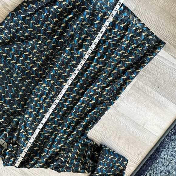 Men’s Vintage Silk Print Button Down Long Sleeve Shirt Large - Picture 11 of 12